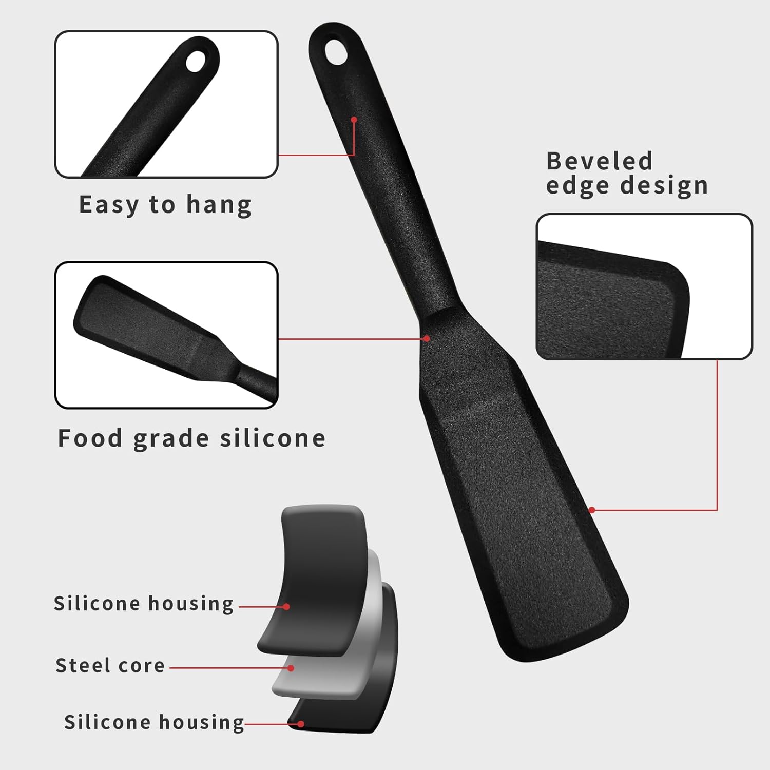 1Pcs Food-Grade Silicone Thin  - Okonomiyaki Spatula ulasan dan harga